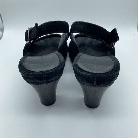 Truflex Black Suede Open Toe Sandal Size 8.5 Kohls Box ID 612 Enzo Strappy - Picture 4 of 12
